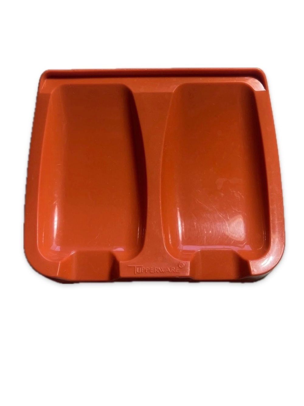 Vintage Tupperware Orange Double Spoon Rest 1226-4 Retro
